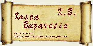 Kosta Buzaretić vizit kartica